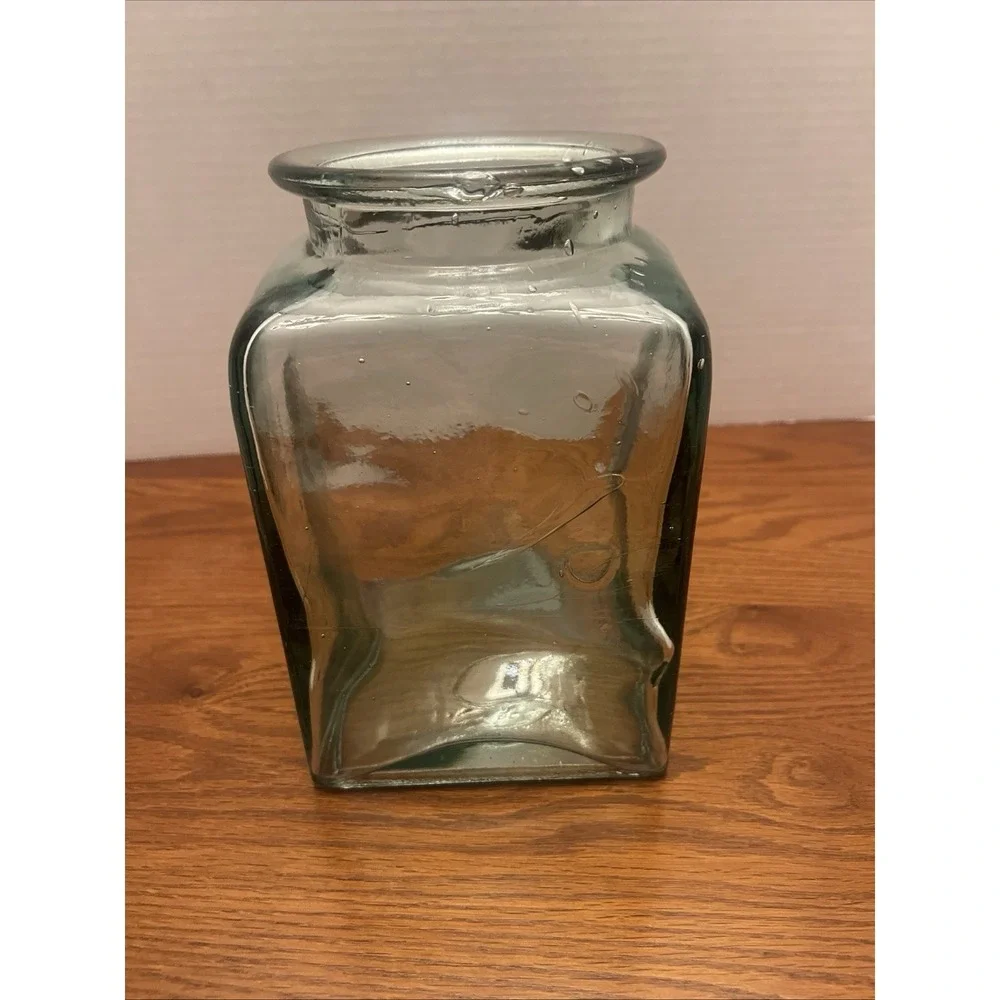 Vintage Green Glass Apothecary Jar 9